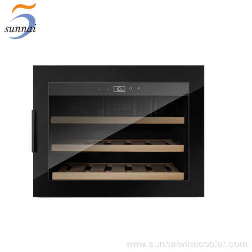 Low noise black built in wall wine refrigerator